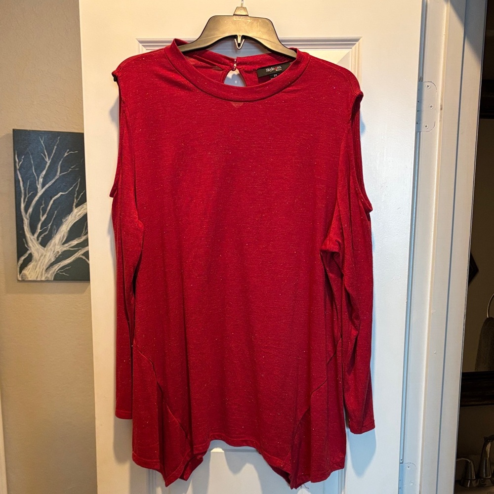 INC International Concepts Red Blouse